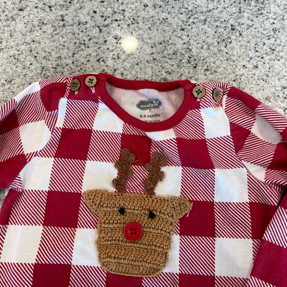 Mud Pie Baby Reindeer Outfit Christmas Winter 6-9 Months - Picture 4 of 5